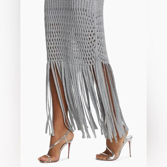 SIMKHAI Open-Stitch Fringe Maxi Dress size S - Picture 5 of 15